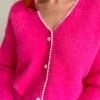 Pulls, Gilets*Justine Boutique Alan gilet pilou fuchsia