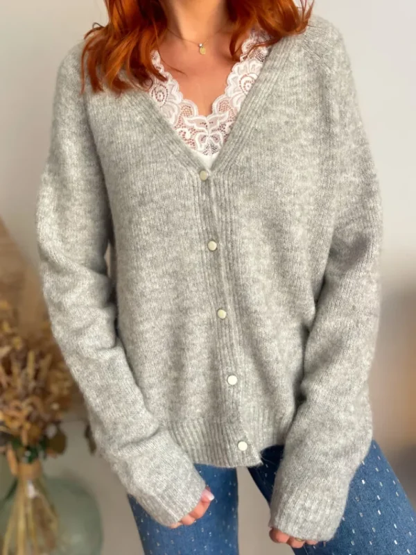 Pulls, Gilets*Justine Boutique Aldo Gilet réversible gris