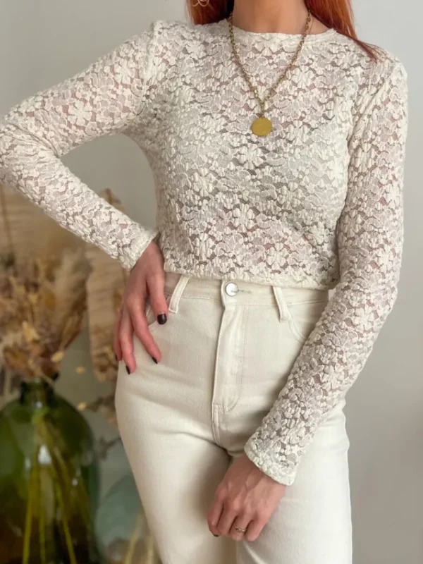 Tops, Blouses*Justine Boutique Anael blouse dentelle écru