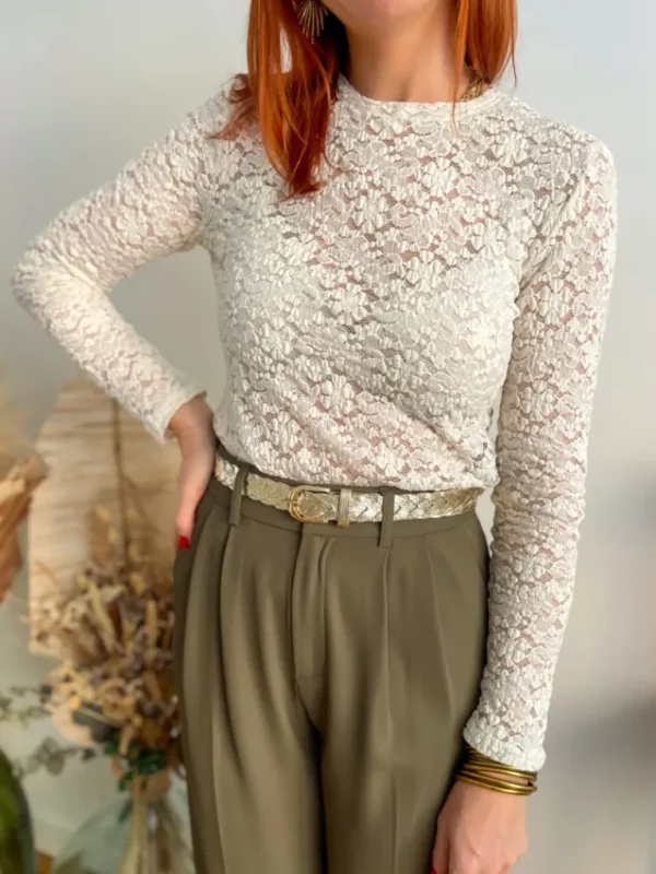 Tops, Blouses*Justine Boutique Anael blouse dentelle écru