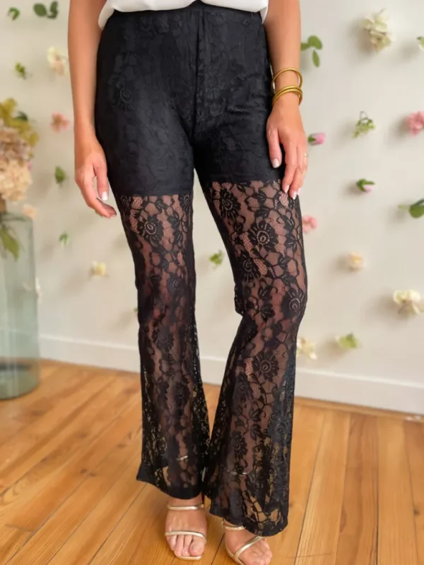 Pantalons, Jeans*Justine Boutique Ange pantalon fluide en dentelle