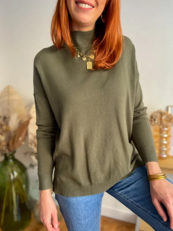 Pulls, Gilets*Justine Boutique Antoine fin pull kaki