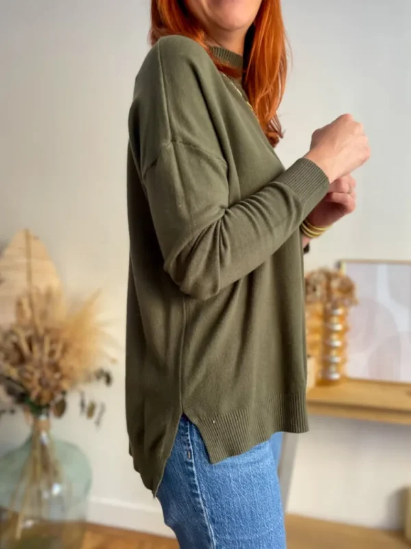 Pulls, Gilets*Justine Boutique Antoine fin pull kaki