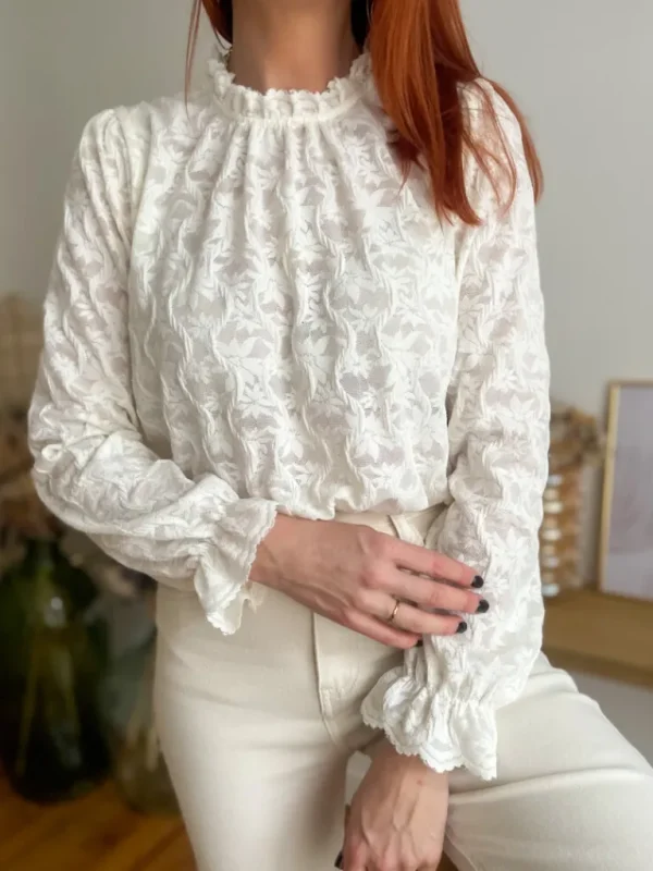 Tops, Blouses*Justine Boutique Aria blouse blanche
