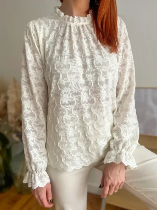 Tops, Blouses*Justine Boutique Aria blouse blanche