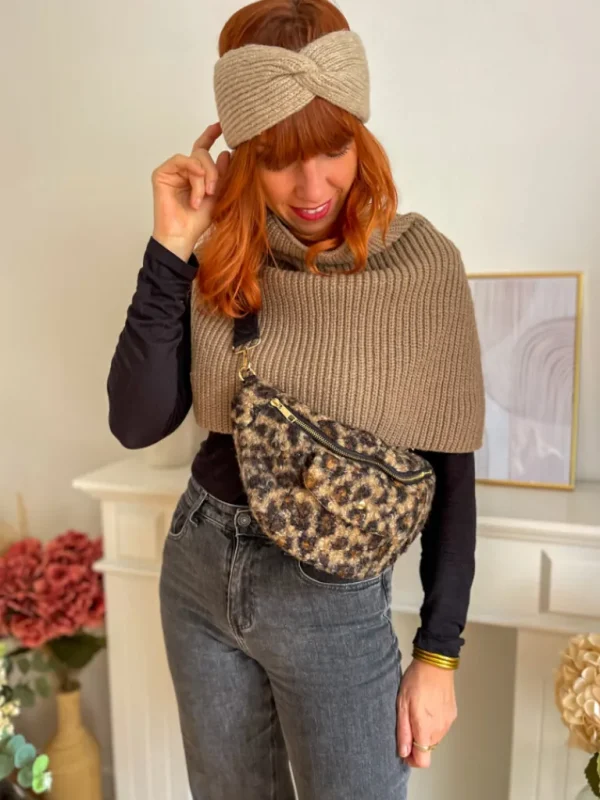 Echarpes, Bandeaux, Mitaines Et Casquettes*Justine Boutique Arsene cache cou taupe