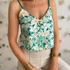 Tops, Blouses*Justine Boutique Auguste top fleuri vert