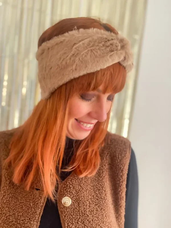 Echarpes, Bandeaux, Mitaines Et Casquettes*Justine Boutique Bandeau pilou taupe