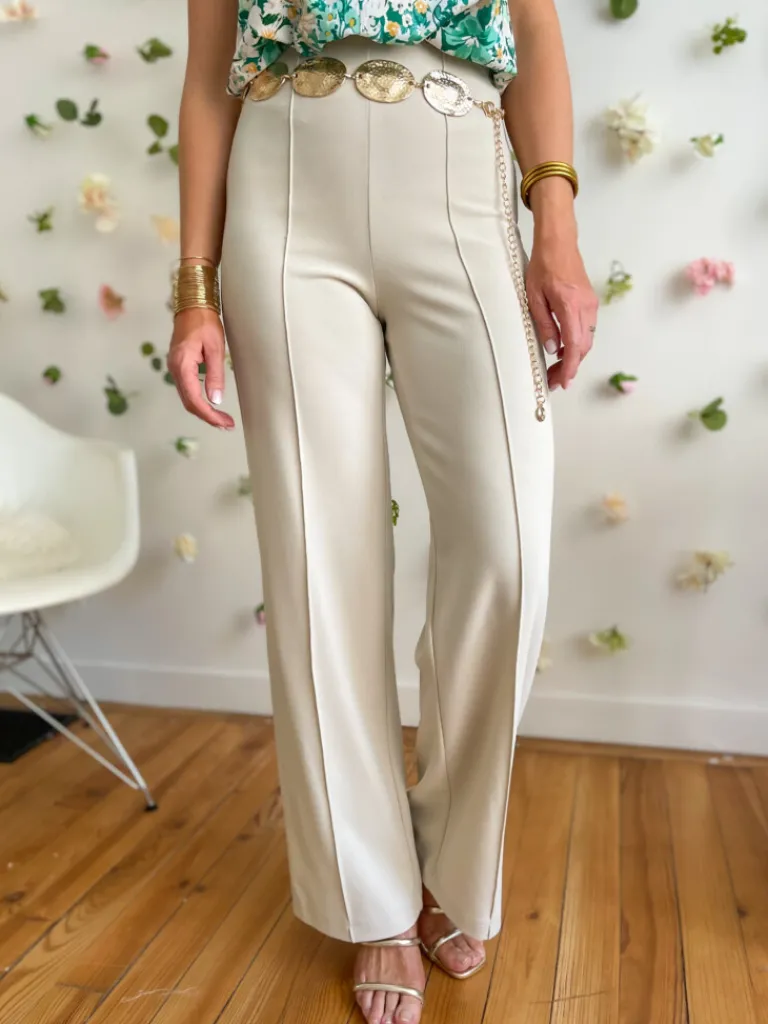 beky_pantalon_fluide_cru_0.webp Pantalons, Jeans*Justine Boutique Beky pantalon fluide écru