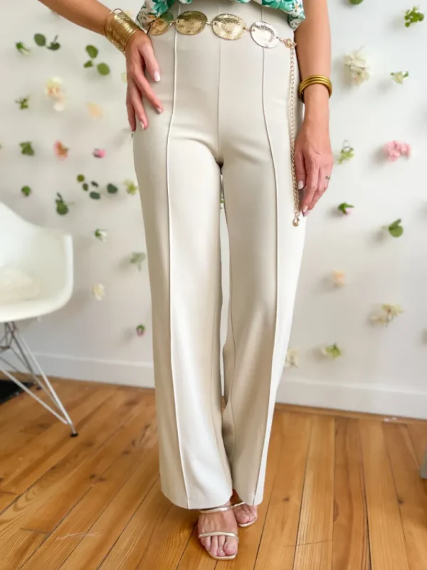 Pantalons, Jeans*Justine Boutique Beky pantalon fluide écru