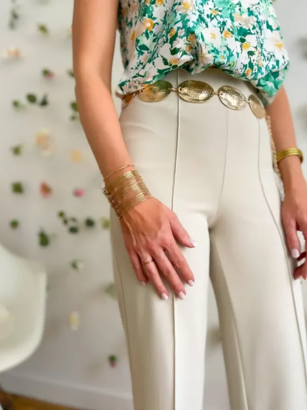 Pantalons, Jeans*Justine Boutique Beky pantalon fluide écru