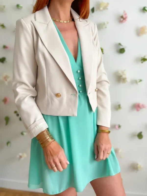 Vestes, Manteaux*Justine Boutique Ben blazer court écru