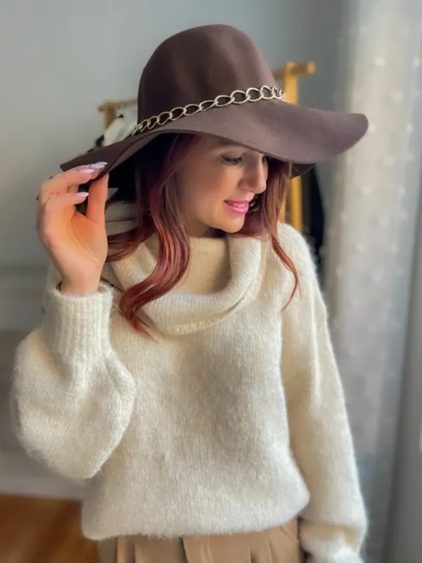 Echarpes, Bandeaux, Mitaines Et Casquettes*Justine Boutique Ben chapeau chaine chocolat