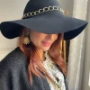 Echarpes, Bandeaux, Mitaines Et Casquettes*Justine Boutique Ben chapeau chaine noir