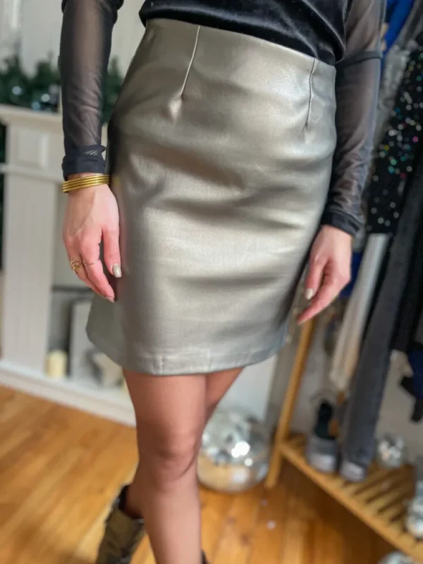 Robes, Jupes*Justine Boutique Bronze jupe simili cuir