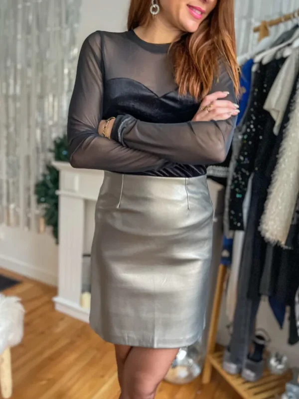 Robes, Jupes*Justine Boutique Bronze jupe simili cuir