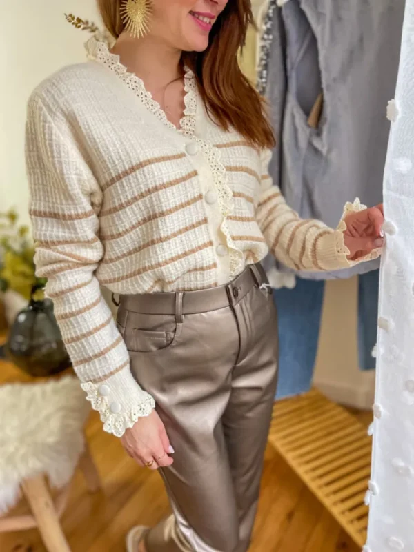 Pantalons, Jeans*Justine Boutique Bronze pantalon simili cuir