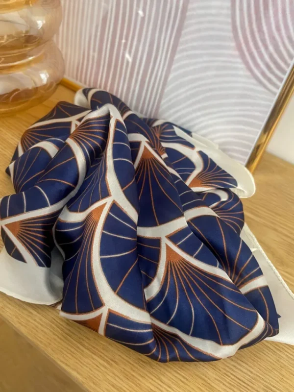 Echarpes, Bandeaux, Mitaines Et Casquettes*Justine Boutique Carré de soie motif marine