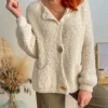 Pulls, Gilets*Justine Boutique Charli gilet gros boutons écru