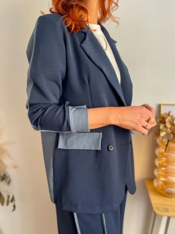 Pantalons, Jeans | Vestes, Manteaux*Justine Boutique Côme ensemble blazer + pantalon marine