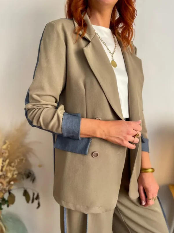 Pantalons, Jeans | Vestes, Manteaux*Justine Boutique Côme ensemble blazer + pantalon taupe