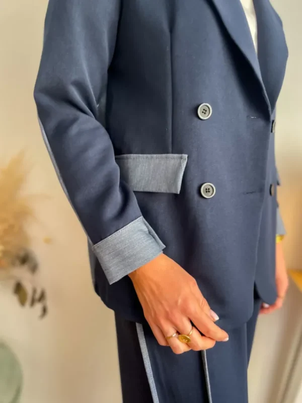 Pantalons, Jeans | Vestes, Manteaux*Justine Boutique Côme ensemble blazer + pantalon marine