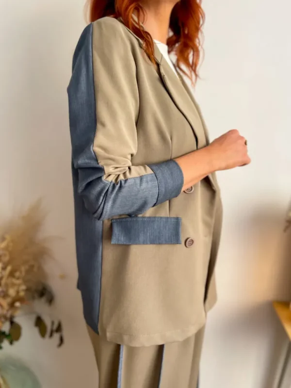 Pantalons, Jeans | Vestes, Manteaux*Justine Boutique Côme ensemble blazer + pantalon taupe