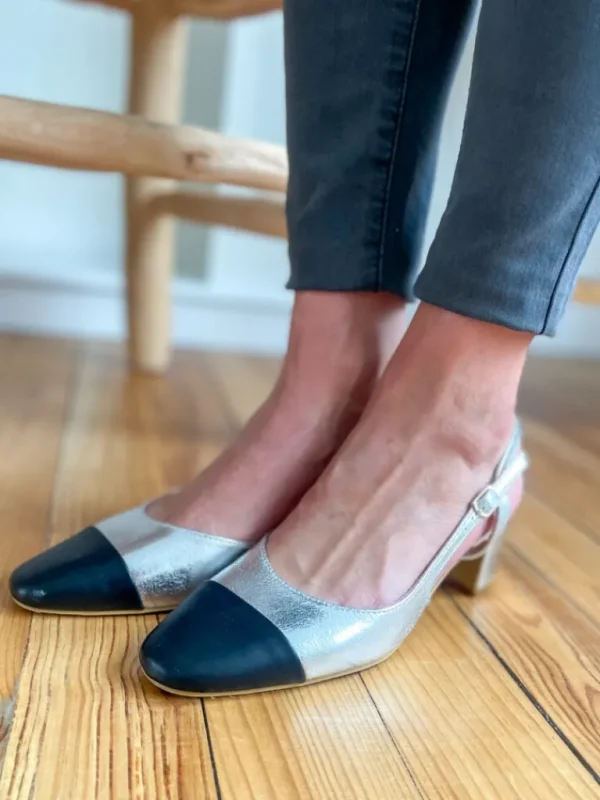 Chaussures, Chaussettes*Justine Boutique Côme escarpins argentés