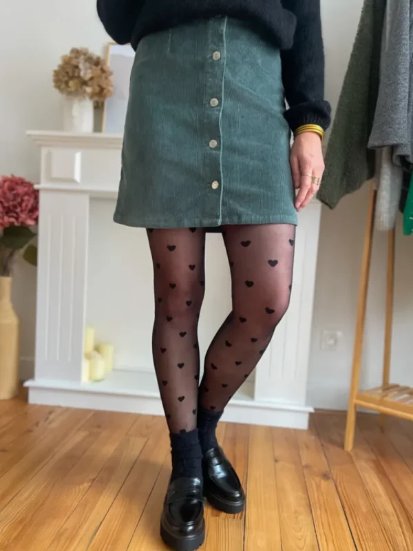 Chaussures, Chaussettes*Justine Boutique Collants cœurs noirs