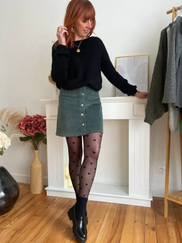 Chaussures, Chaussettes*Justine Boutique Collants cœurs noirs