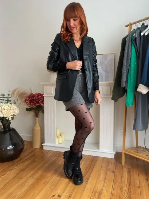 Chaussures, Chaussettes*Justine Boutique Collants cœurs noirs