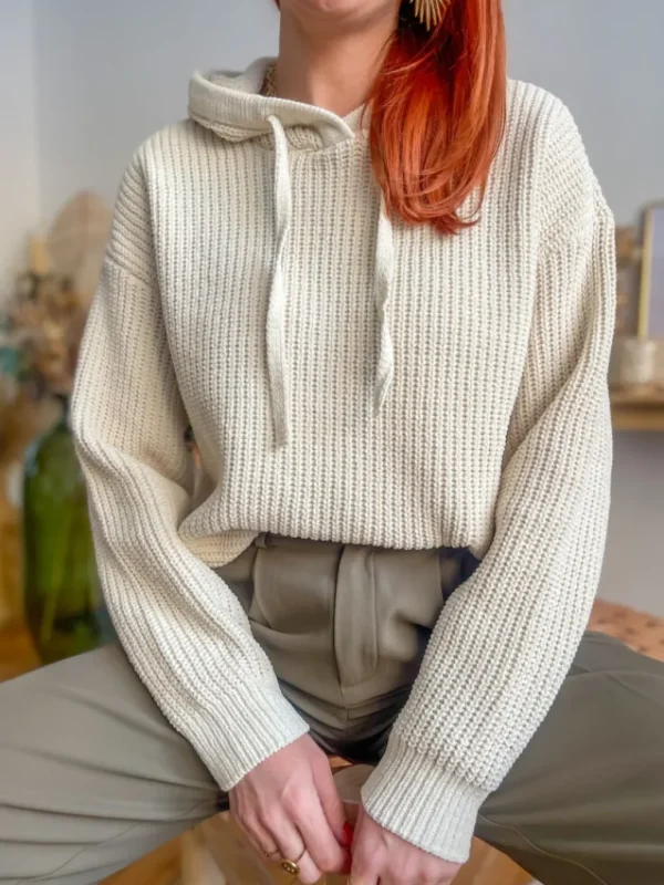 Pulls, Gilets*Justine Boutique Eat pull à capuche écru