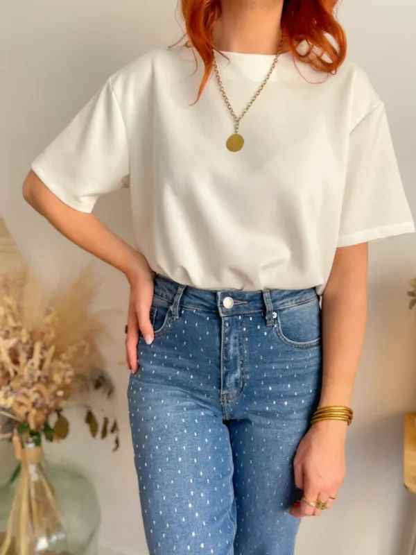 Tops, Blouses*Justine Boutique Elio tee shirt blanc