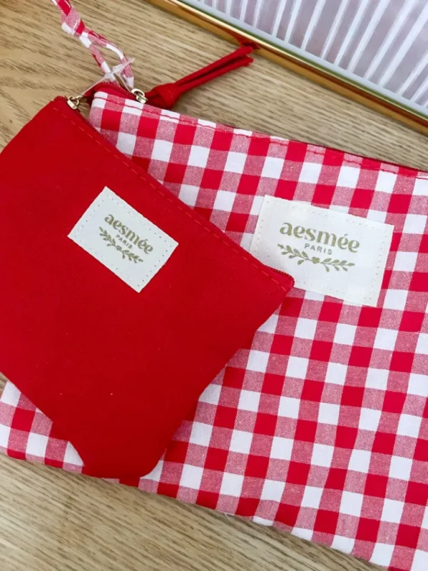 Pochettes, Sacs*Justine Boutique Ensemble pochette vichy rouge