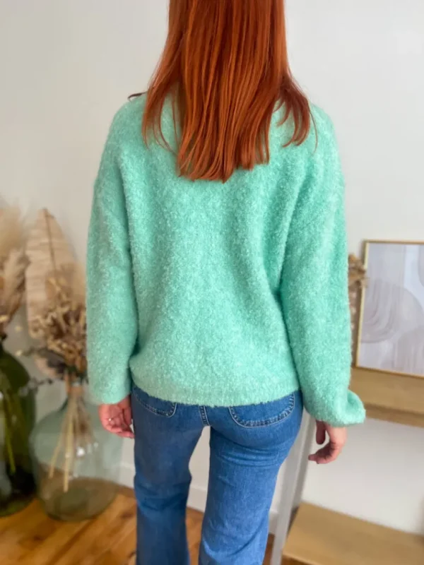 Pulls, Gilets*Justine Boutique Evan pull gilet vert d’eau