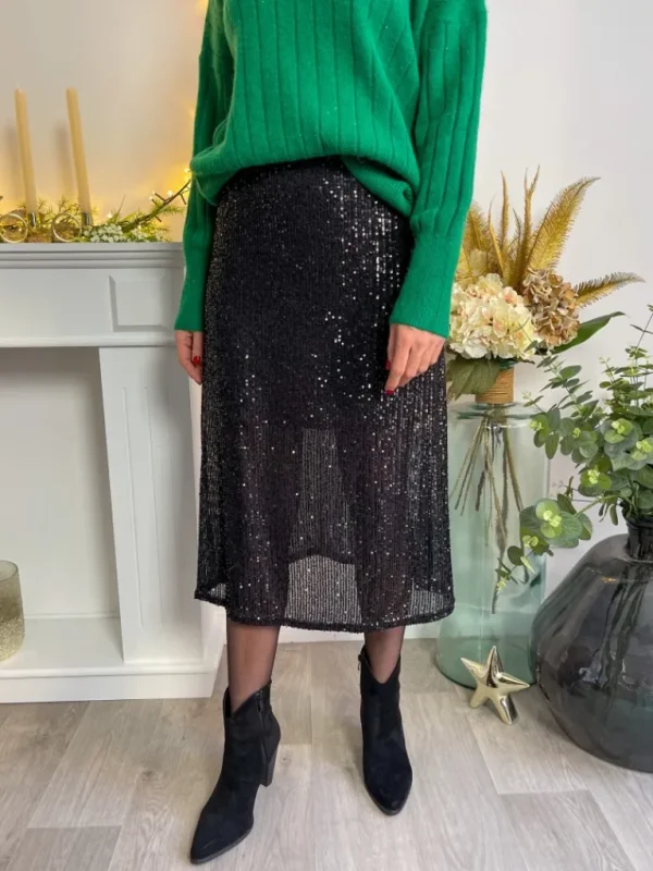 Robes, Jupes*Justine Boutique Fiesta jupe sequins noir