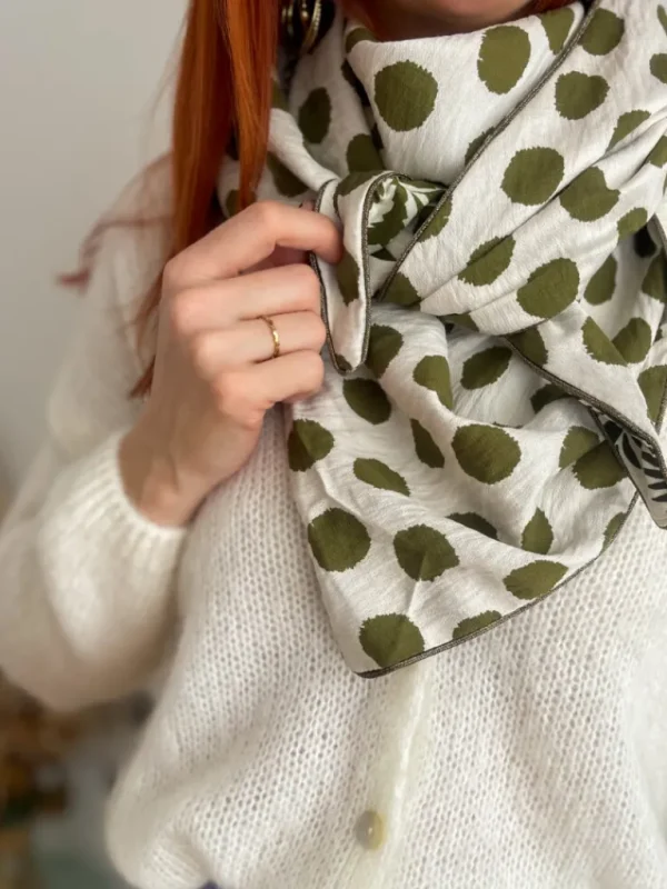 Echarpes, Bandeaux, Mitaines Et Casquettes*Justine Boutique Foulard réversible + broche