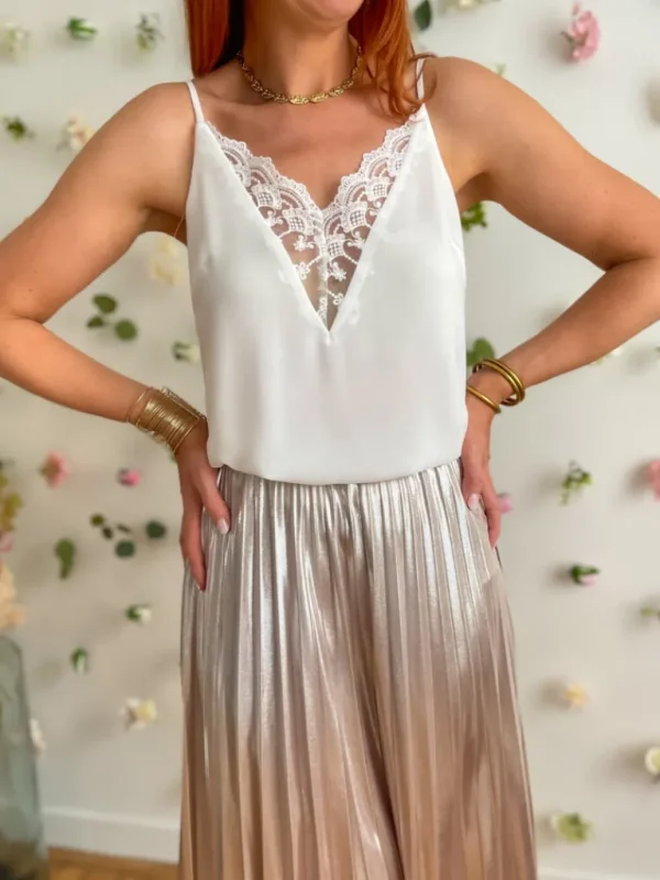 Tops, Blouses*Justine Boutique Gaston top dentelle blanc