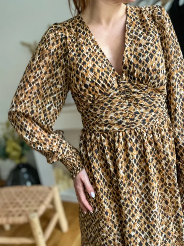 Robes, Jupes*Justine Boutique Haly robe motifs camel