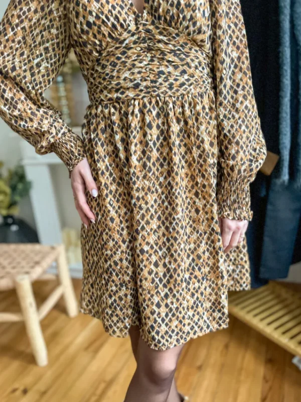 Robes, Jupes*Justine Boutique Haly robe motifs camel