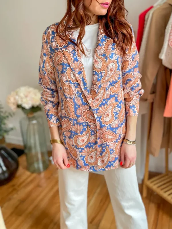 Vestes, Manteaux*Justine Boutique Heda blazer fluide à motifs