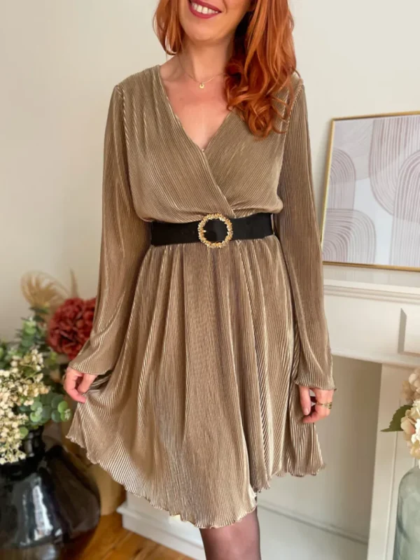 Robes, Jupes*Justine Boutique Josette robe plissée satinée