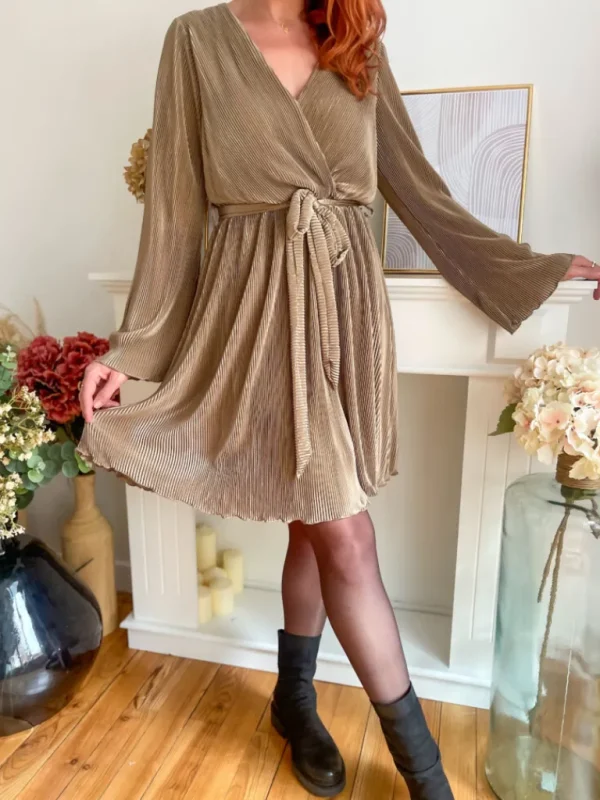 Robes, Jupes*Justine Boutique Josette robe plissée satinée