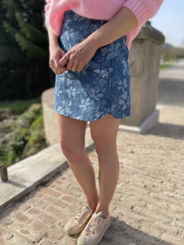 Robes, Jupes*Justine Boutique Jupe jean fleurie