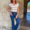 Tops, Blouses*Justine Boutique Kaisa Tee shirt à rayures taupe