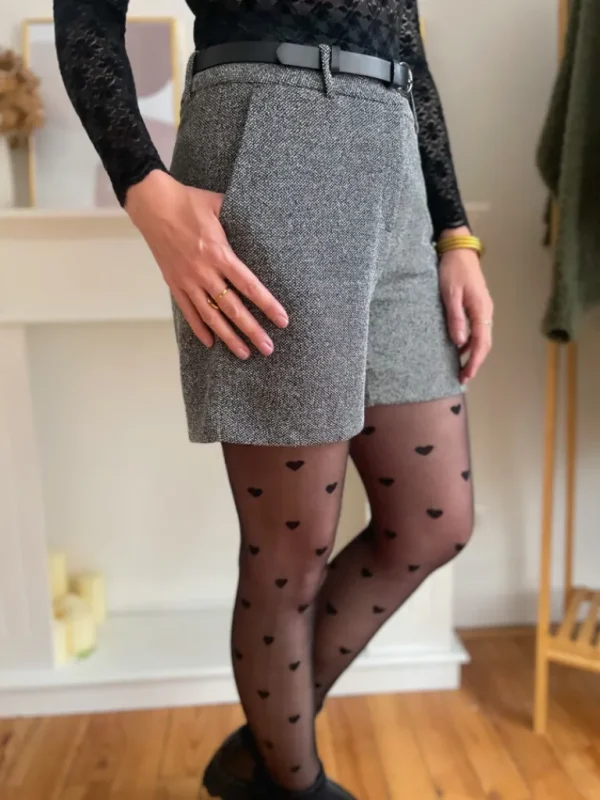 Pantalons, Jeans*Justine Boutique Karly short chiné gris