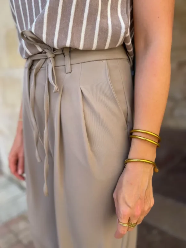 Pantalons, Jeans*Justine Boutique Kris pantalon fluide taupe