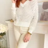 Pulls, Gilets*Justine Boutique Laluha pull ajouré blanc
