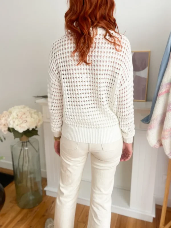 Pulls, Gilets*Justine Boutique Laluha pull ajouré blanc