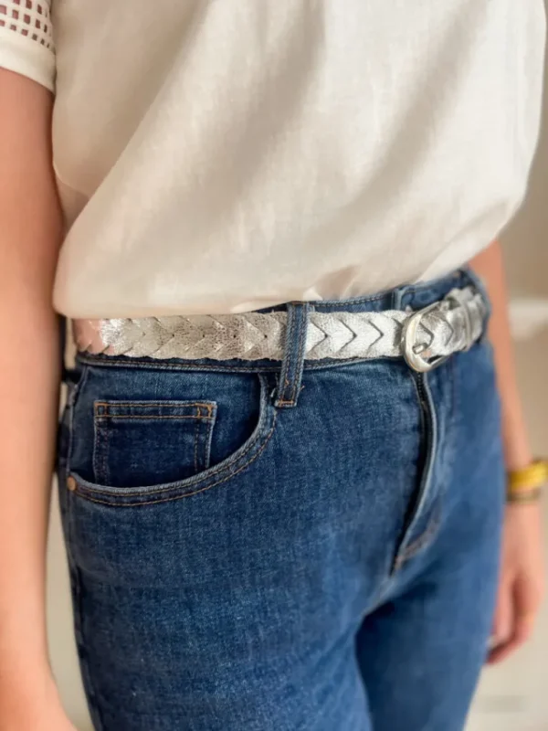 Ceintures*Justine Boutique Lara ceinture tressée argentée